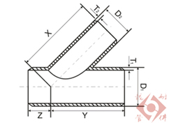 45度等径斜三通 45度异径斜三通